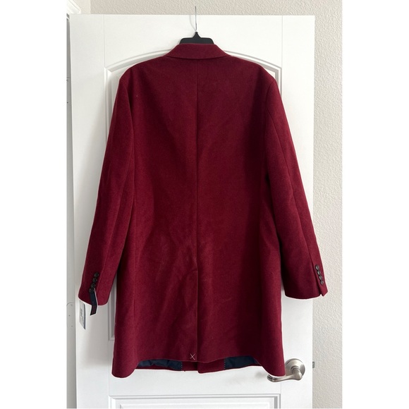 Tommy Hilfiger Addison Wool-Blend Trim Fit Overcoat in Red, Size 44 Short - Picture 7 of 13